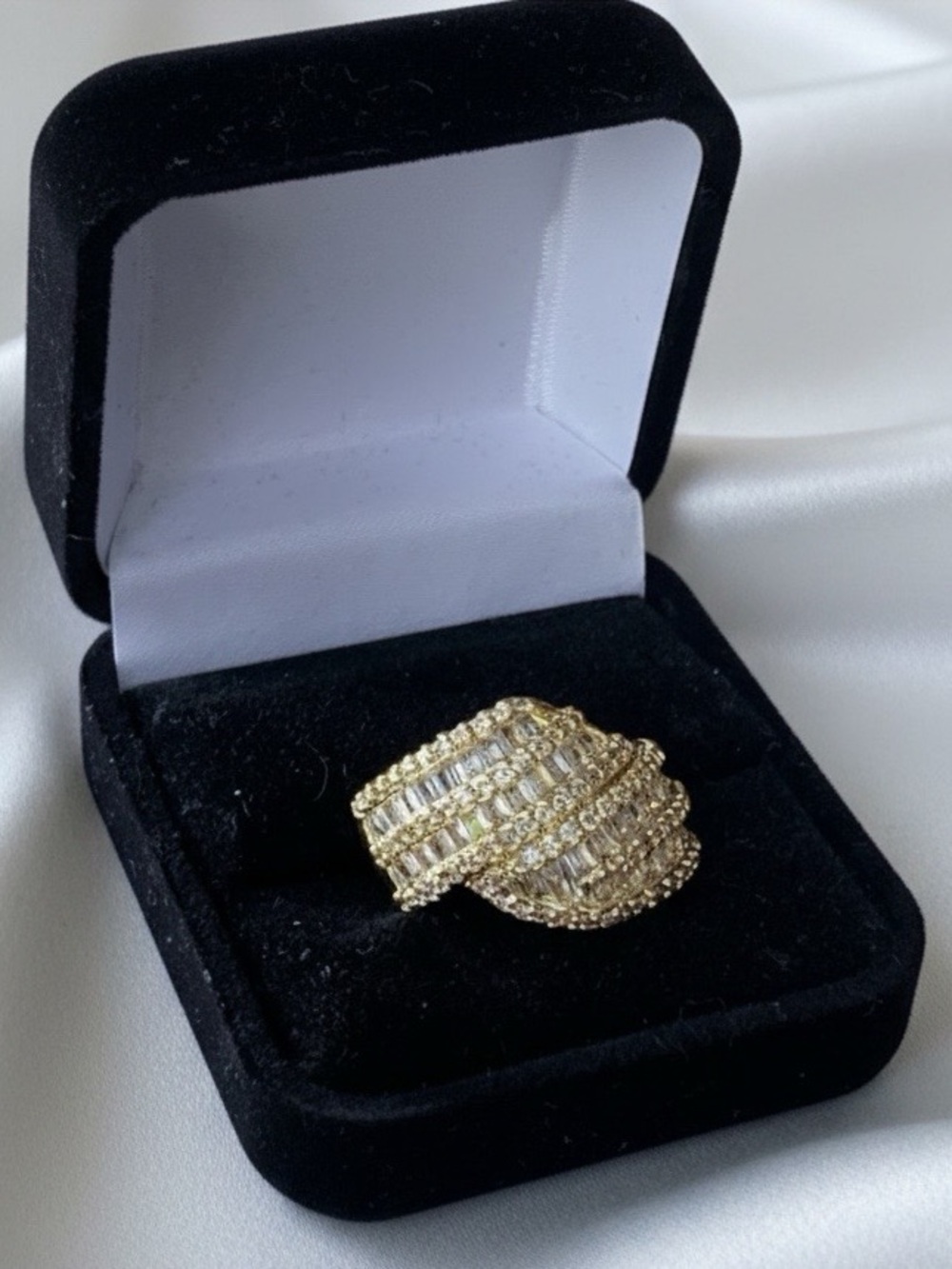 Gold Filled White Sapphire Ring Size 7 - Picture 7 of 8